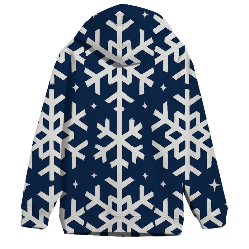 Snowflake Lattice Night Pattern zip-up hoodies