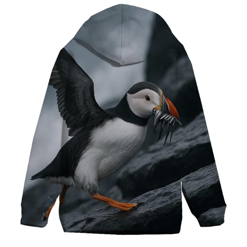 Basalt Spray Run Atlantic Puffin pullover hoodies