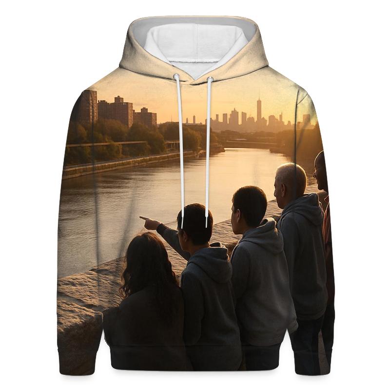 Harlem River Sunset From High Bridge lightweight hoodies