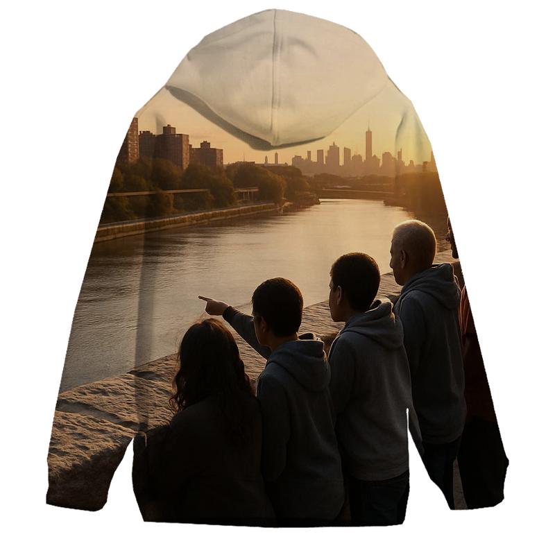 Harlem River Sunset From High Bridge lightweight hoodies