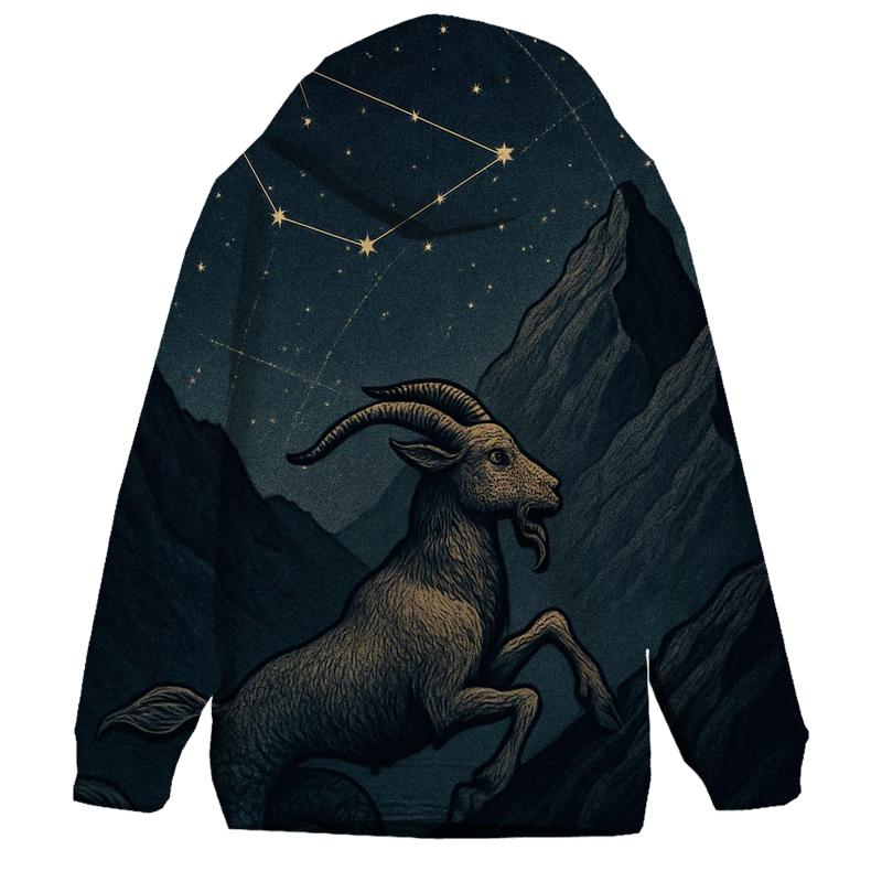 Capricorn Sea Goat Mountain Ascent Chart lightweight hoodies