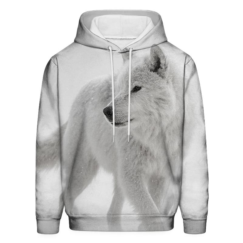 Arctic Wolf In A Whiteout Navigation Pause printed hoodies