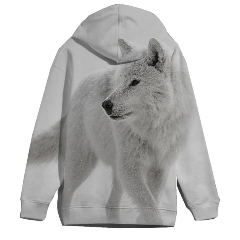Arctic Wolf In A Whiteout Navigation Pause printed hoodies
