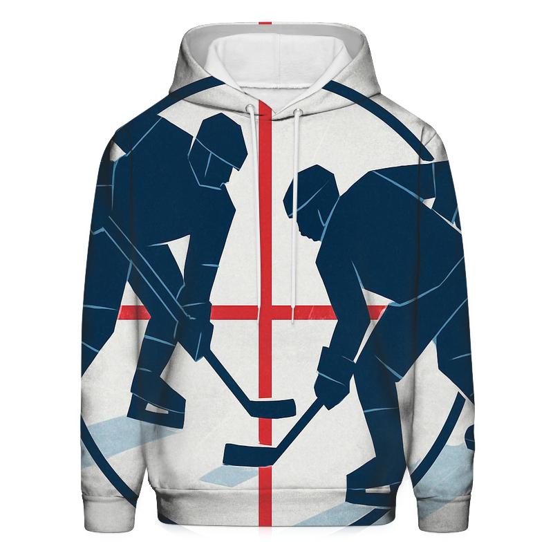 Ice Rink Geometry Faceoff pullover hoodies