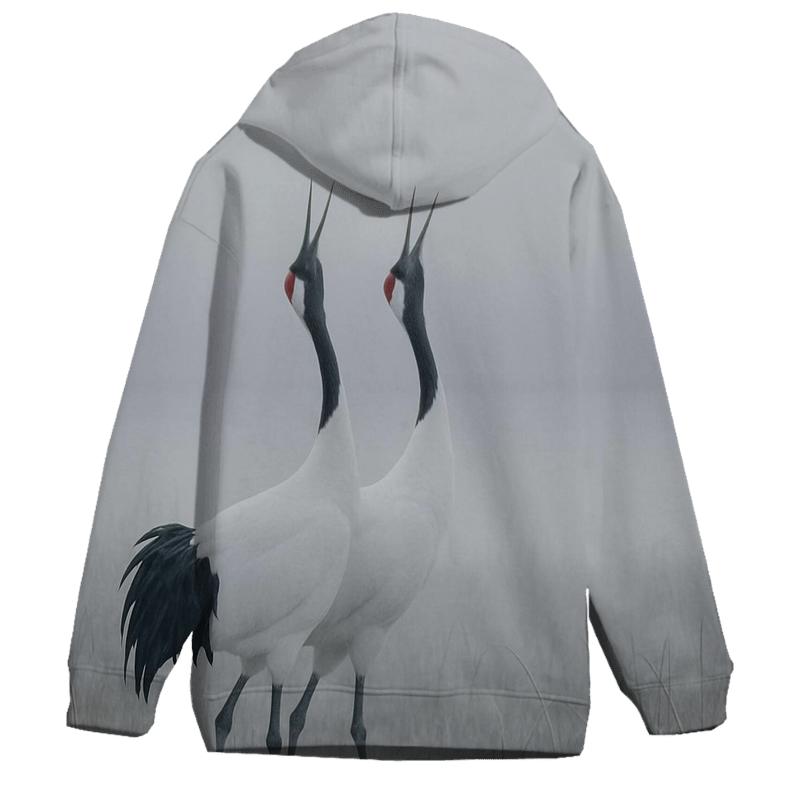 Mistline Chorus Red Crowned Crane designer hoodies