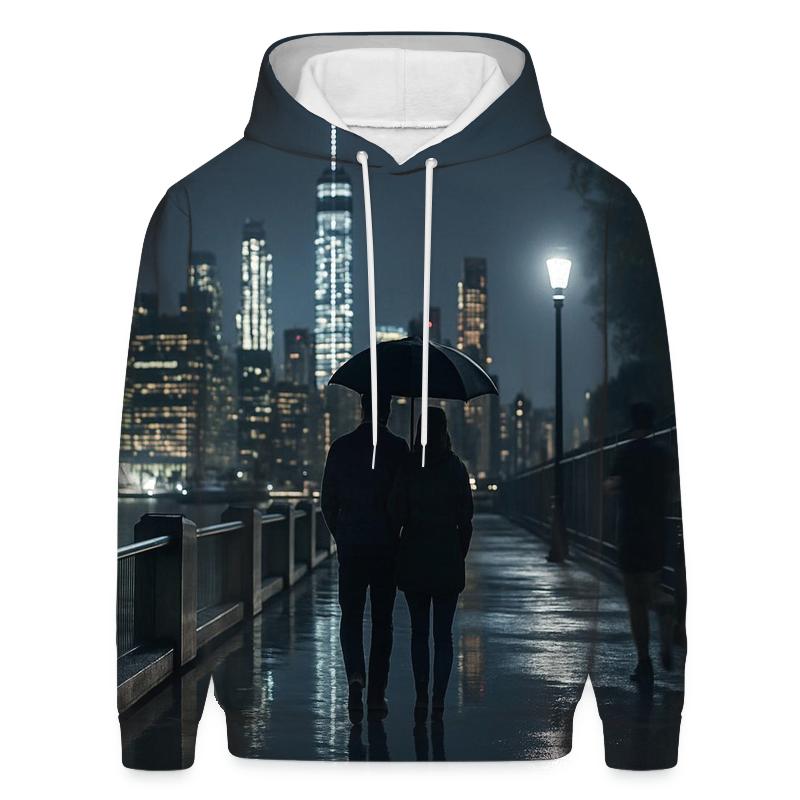 Rainy Night Reflections On The Brooklyn Heights Promenade zip-up hoodies