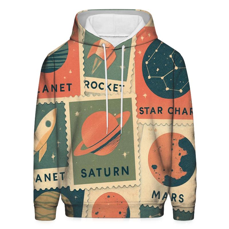 Vintage Space Postage Collage hoodie styles