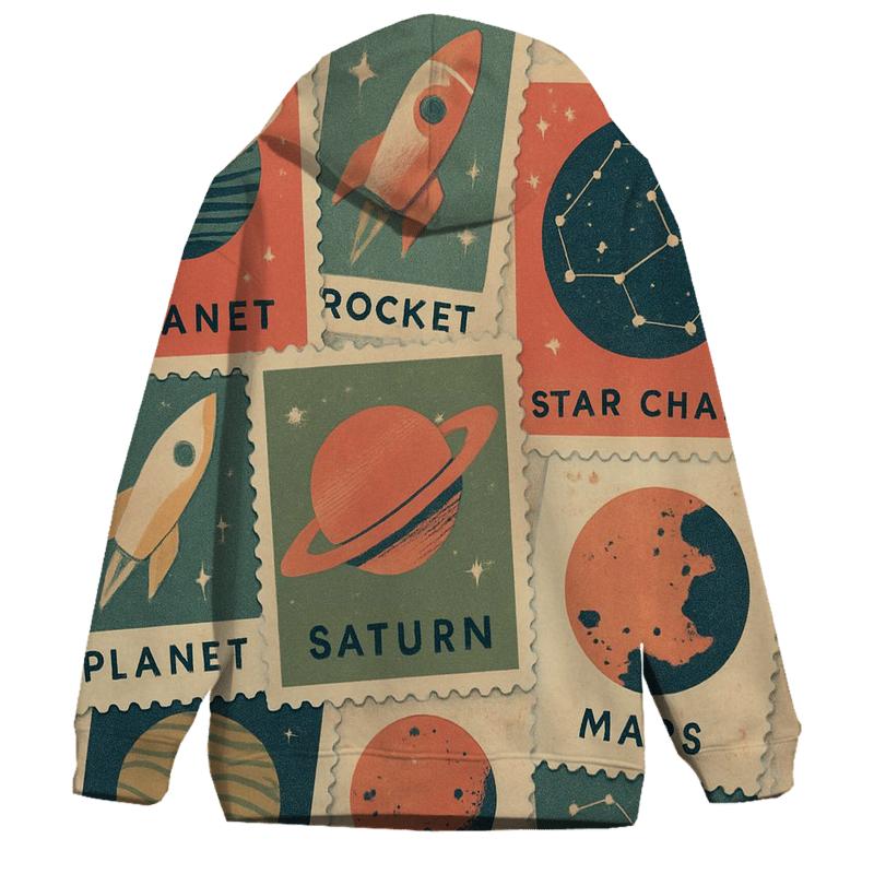 Vintage Space Postage Collage hoodie styles