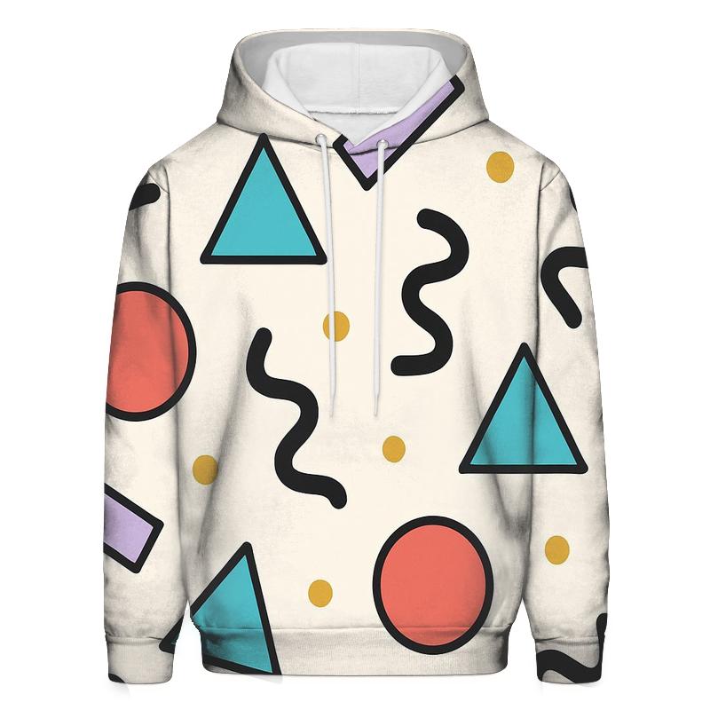 Memphis Confetti Geometry Mix printed hoodies