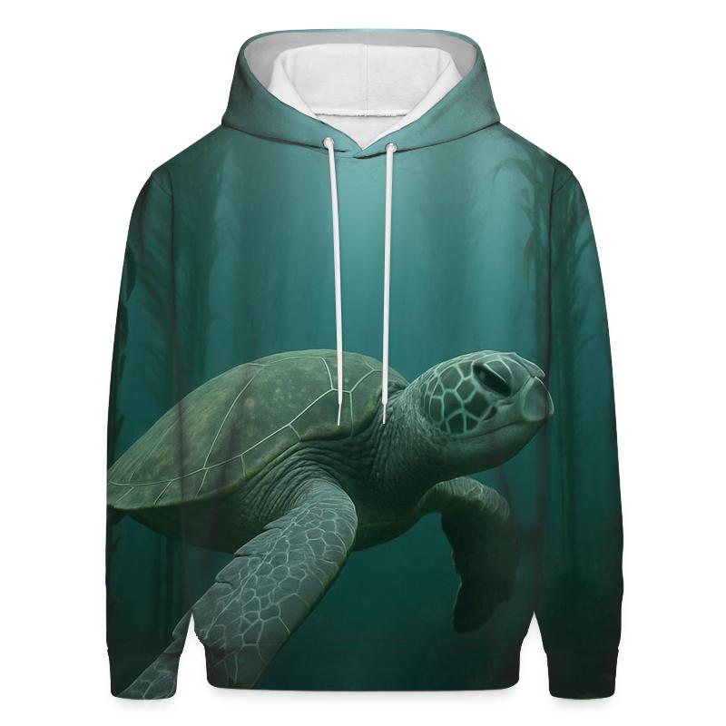 Kelp Corridor Glide Green Sea Turtle hoodie designs