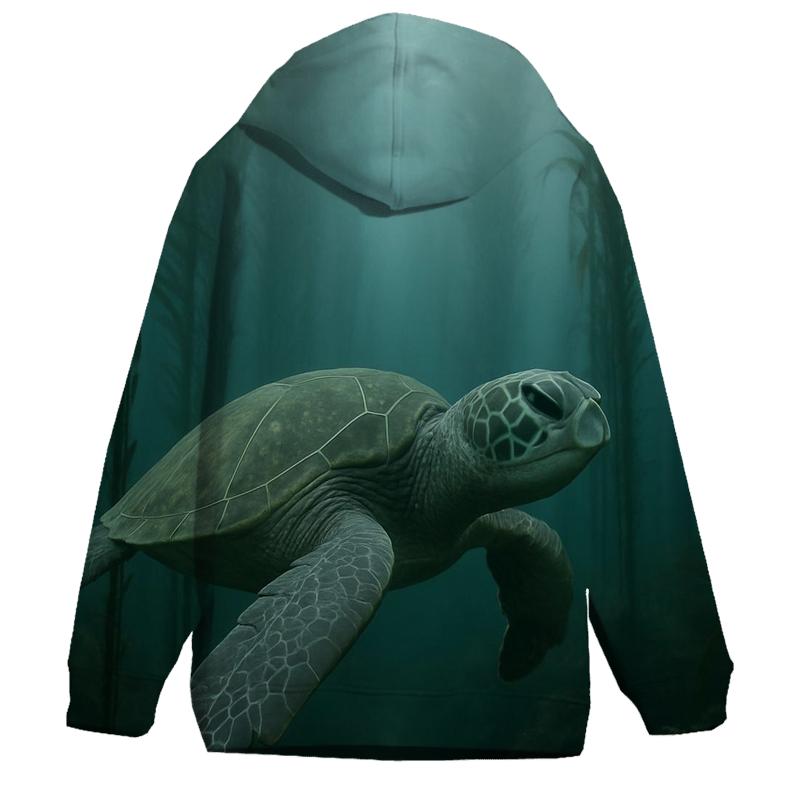Kelp Corridor Glide Green Sea Turtle hoodie designs