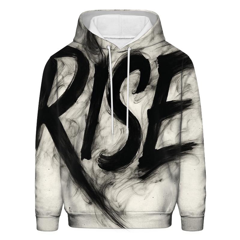 Monochrome Ink Storm Typography hoodie trends