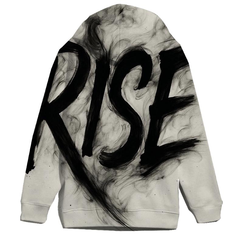 Monochrome Ink Storm Typography hoodie trends