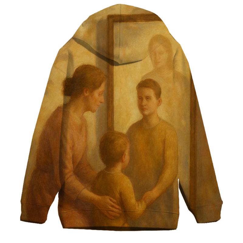 The First Mirror Where A Child Learns Worth embroidered hoodies