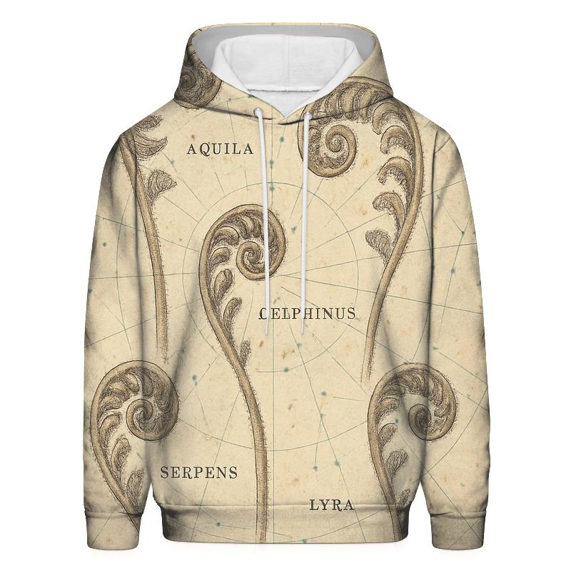 Sepia Botanical Star Chart Lithograph heavyweight hoodies