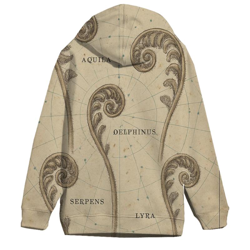 Sepia Botanical Star Chart Lithograph heavyweight hoodies