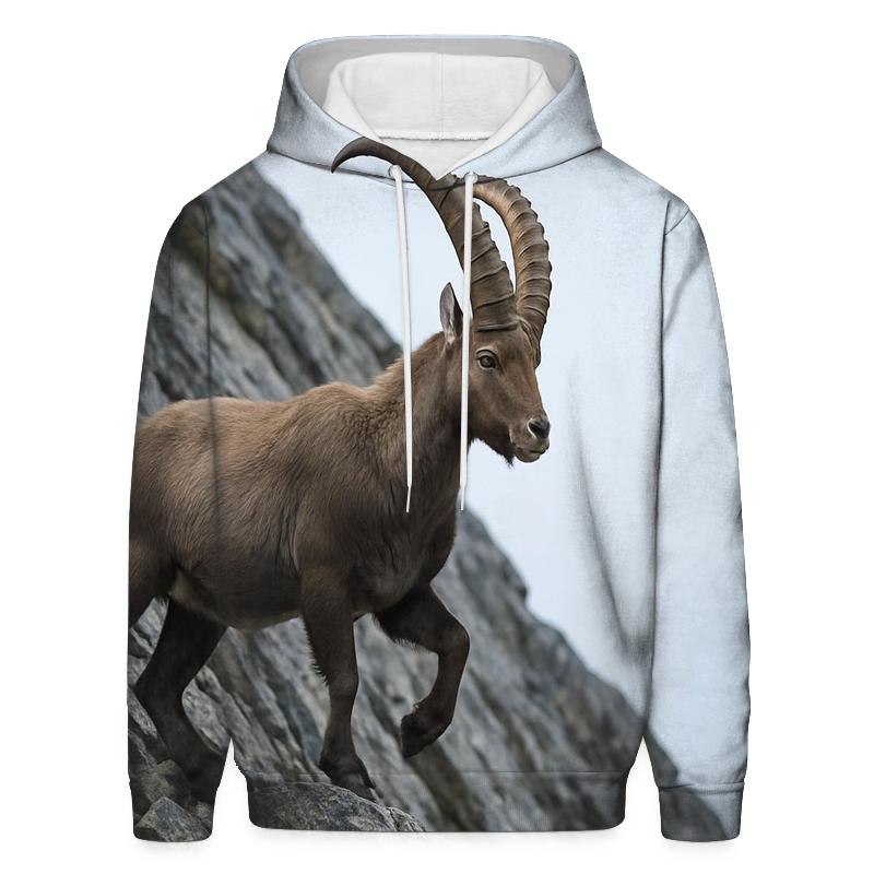 High Scree Passage Alpine Ibex hoodie styles