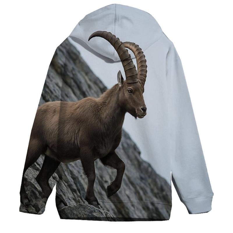 High Scree Passage Alpine Ibex hoodie styles