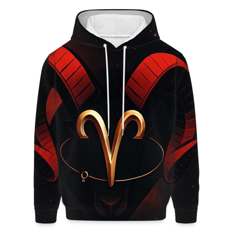 Aries Ram Horns And Mars Orbit Emblem heavyweight hoodies