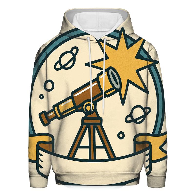 Groovy Telescope Starburst Badge lightweight hoodies