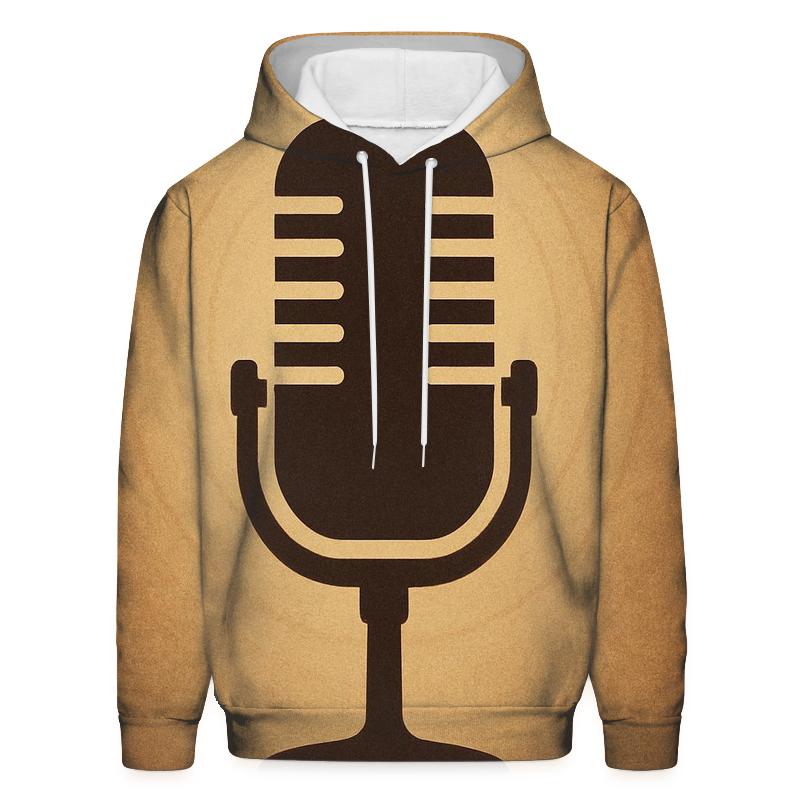 Vintage Sepia Microphone Portrait heavyweight hoodies