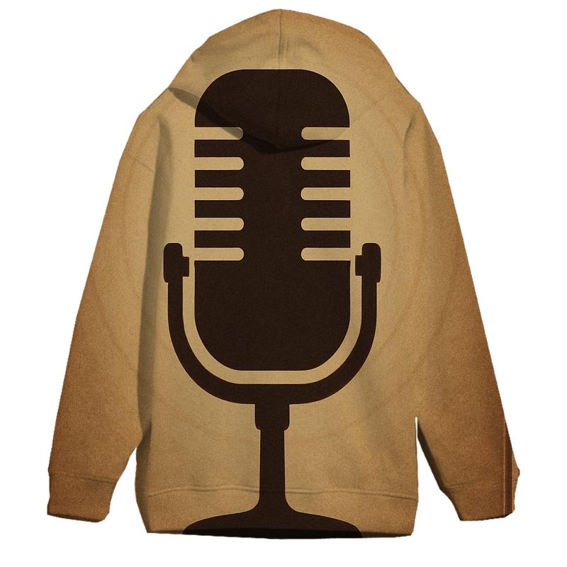 Vintage Sepia Microphone Portrait heavyweight hoodies
