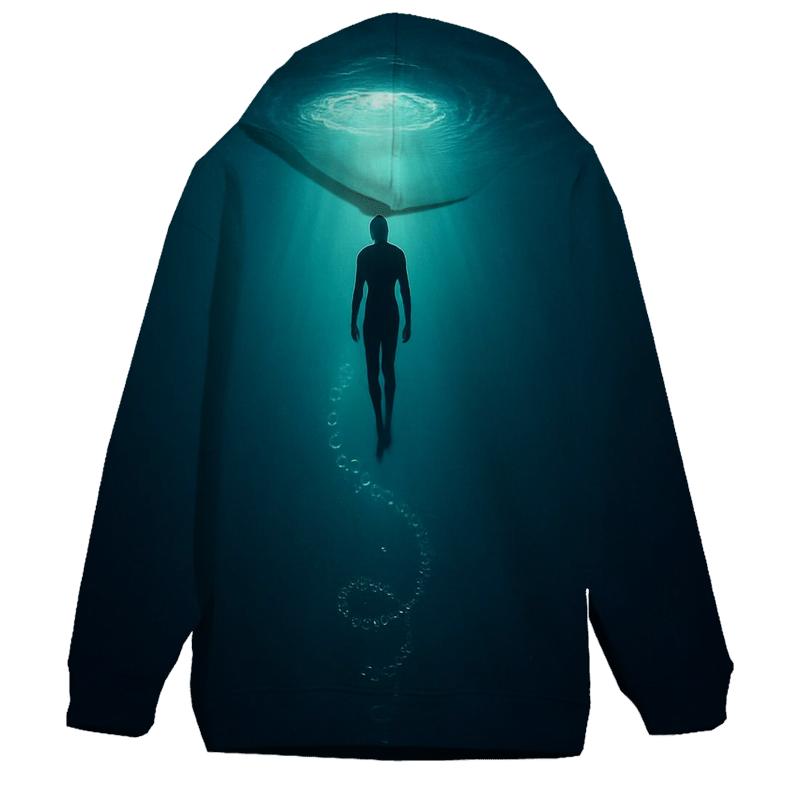 Underwater Freedive Descent Halo lightweight hoodies