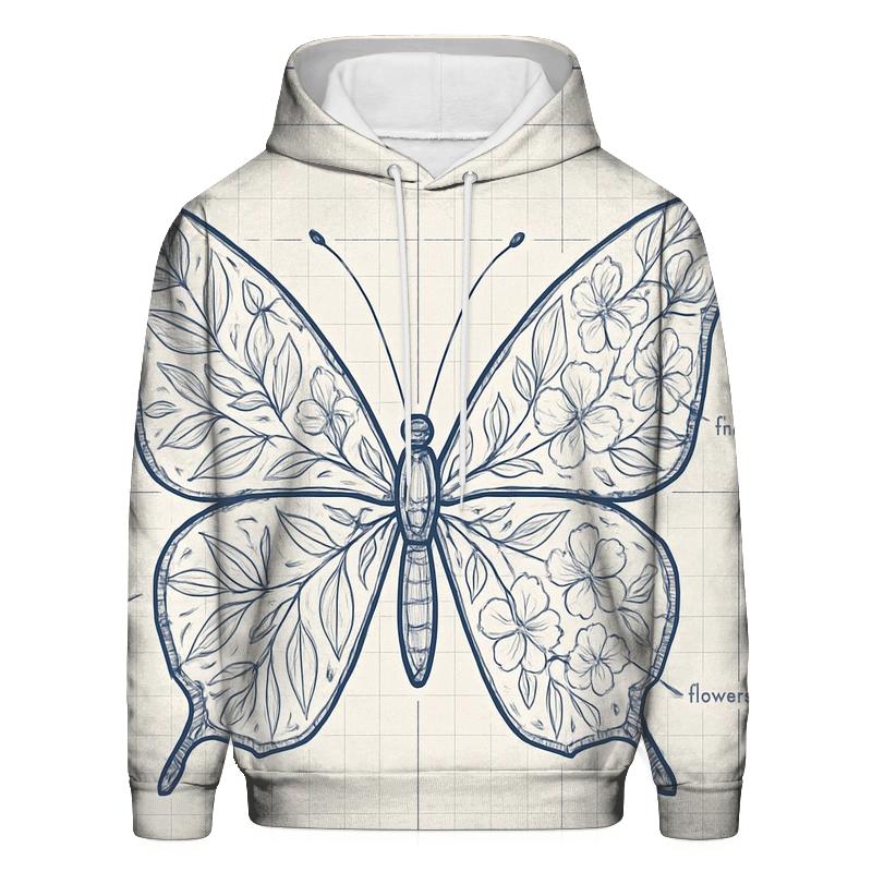 Botanical Blueprint Butterfly hoodie trends