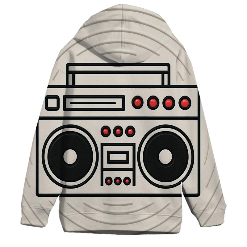 Boombox Outline Echo Rings hoodie trends