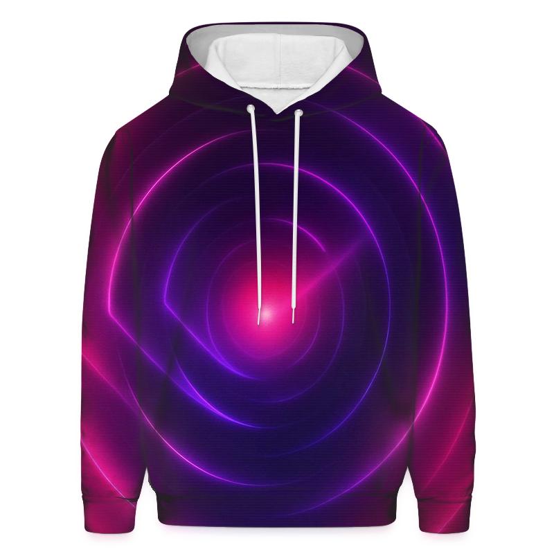 Neon Magenta Pulse Field printed hoodies
