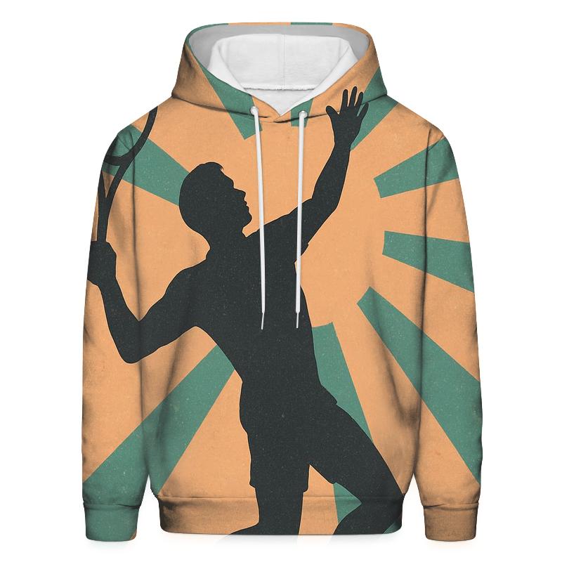 Retro Tennis Sunburst Serve lightweight hoodies