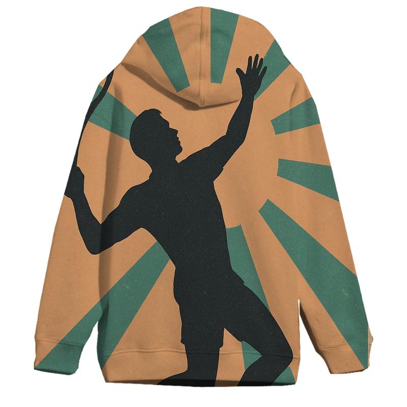 Retro Tennis Sunburst Serve lightweight hoodies