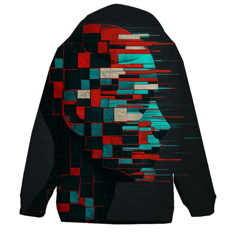 Glitch Mosaic Portrait Silhouette hoodie designs