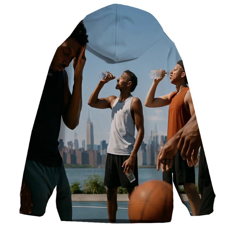 Midday Heat Mirage From The Williamsburg Waterfront embroidered hoodies