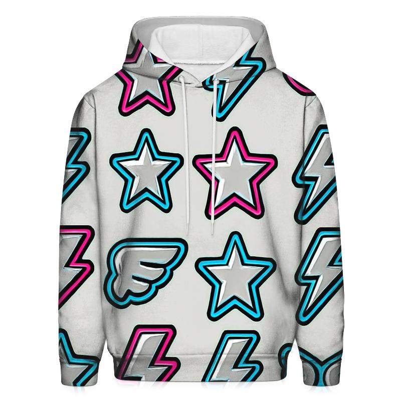 Chrome Lightning Sticker Icons embroidered hoodies