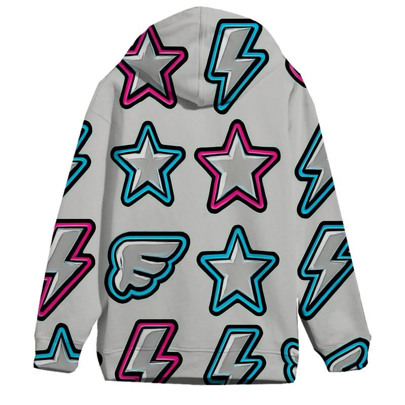 Chrome Lightning Sticker Icons embroidered hoodies