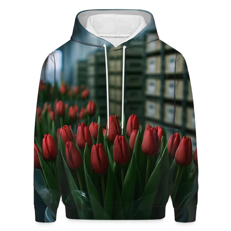 Cold Storage Tulip Inspection In A Commercial Flower Warehouse zip-up hoodies