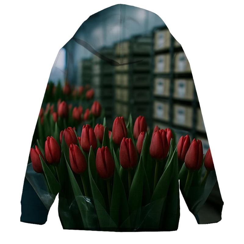 Cold Storage Tulip Inspection In A Commercial Flower Warehouse zip-up hoodies