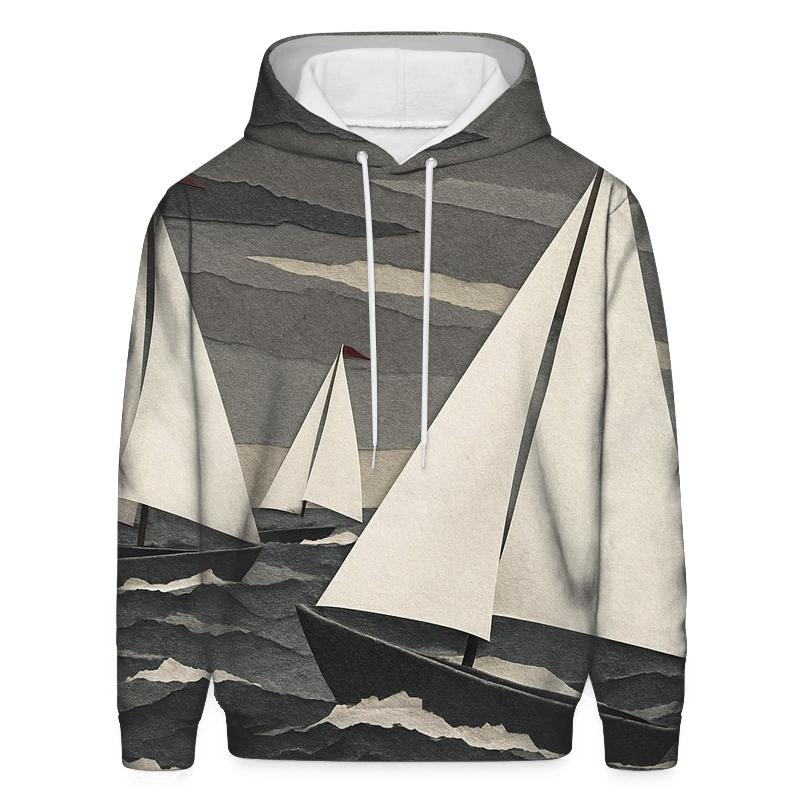 Stormy Sailing Regatta Cutouts graphic hoodies