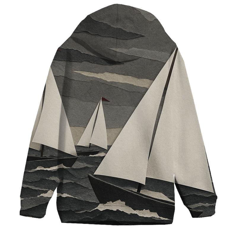 Stormy Sailing Regatta Cutouts graphic hoodies