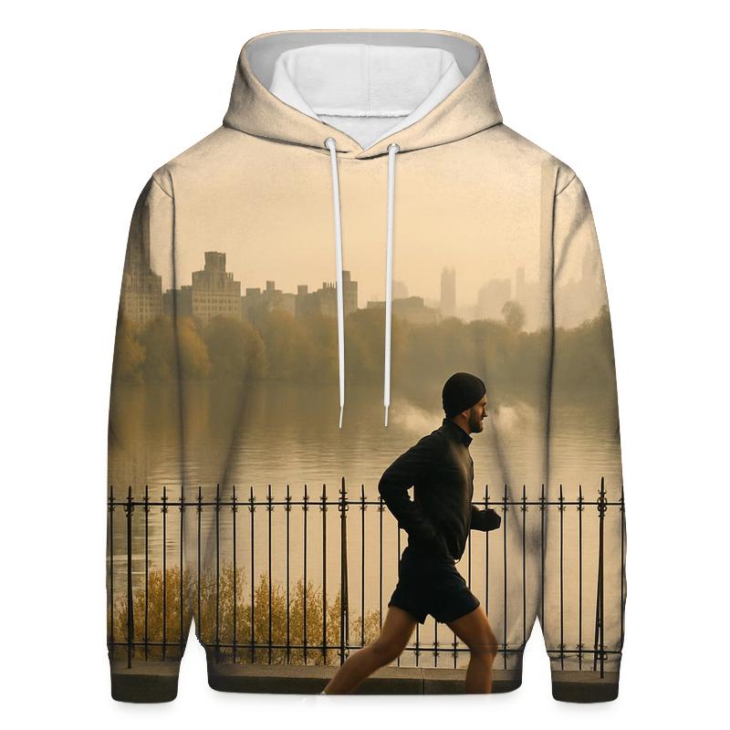 Autumn Fog Lifts Over Central Park Reservoir Skyline Edge hoodie designs