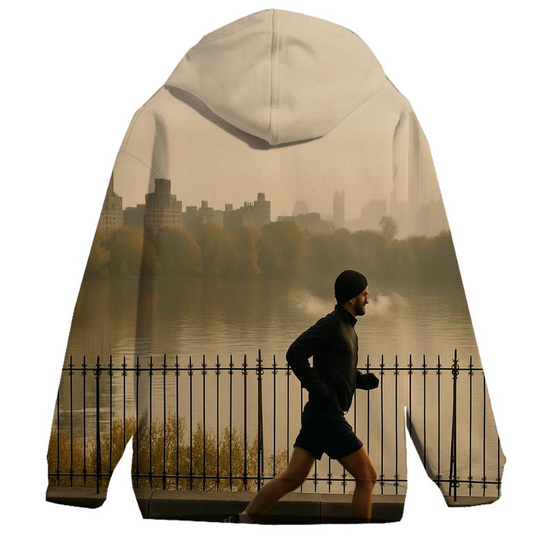 Autumn Fog Lifts Over Central Park Reservoir Skyline Edge hoodie designs