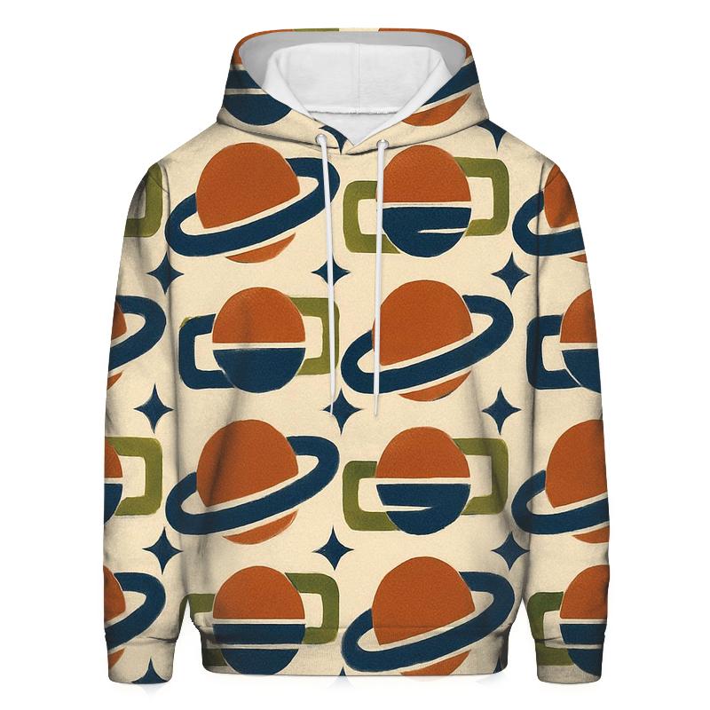 Mod Geometric Saturn Tiles zip-up hoodies