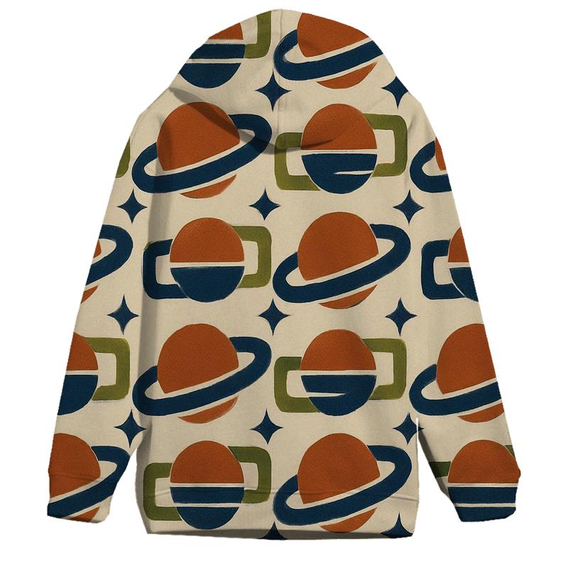 Mod Geometric Saturn Tiles zip-up hoodies