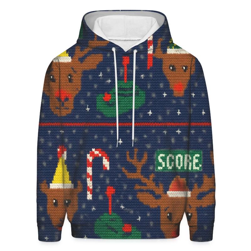 Reindeer Arcade Pixel Party Design hoodie designs