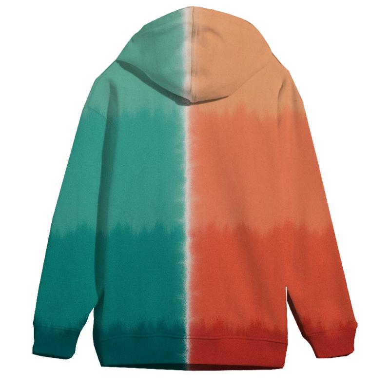Split Dye Galaxy Dip Gradient Fold hoodies fashion