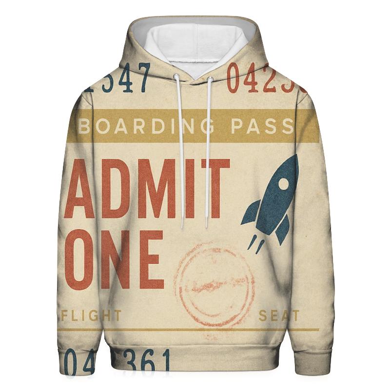 Old Time Air Mail Ticket Stub To The Moon hoodie styles