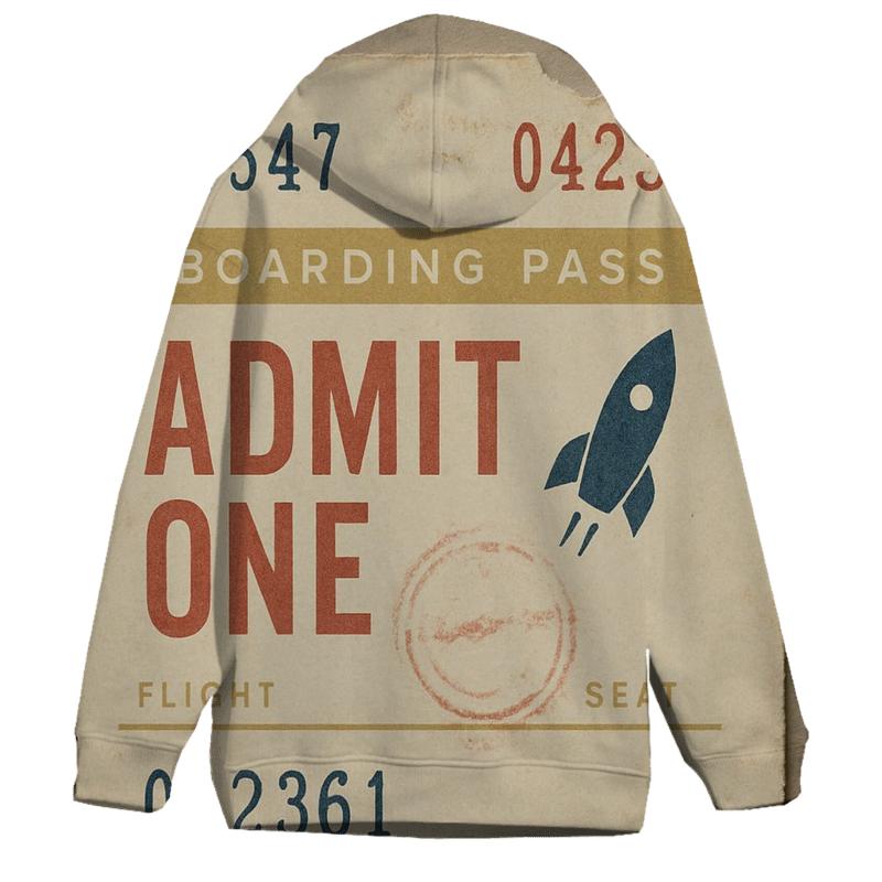 Old Time Air Mail Ticket Stub To The Moon hoodie styles