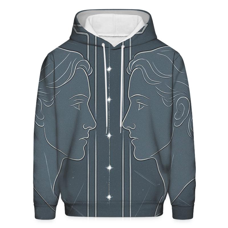 Gemini Twins Mirror Constellation Portrait premium hoodies
