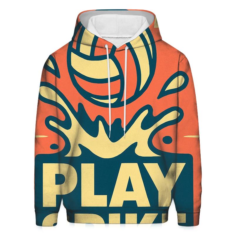 Volleyball Beach Sand Splash Typography lightweight hoodies
